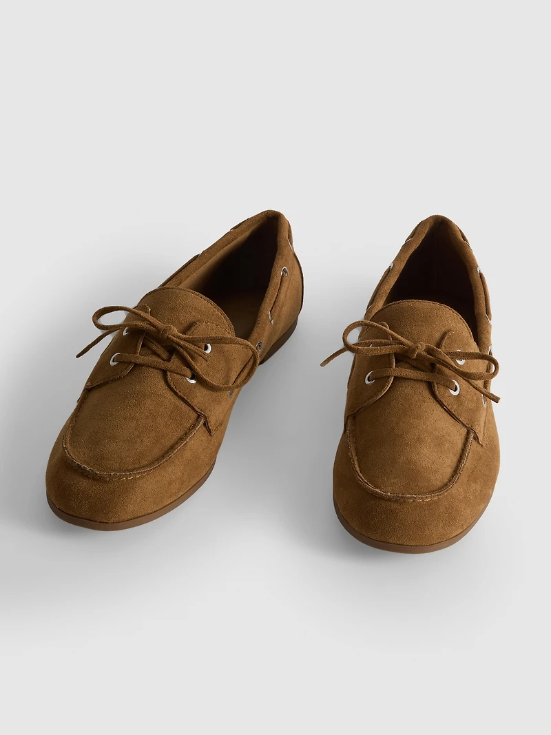 Lace-Detail Boat Shoes