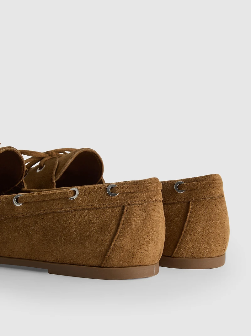 Lace-Detail Boat Shoes