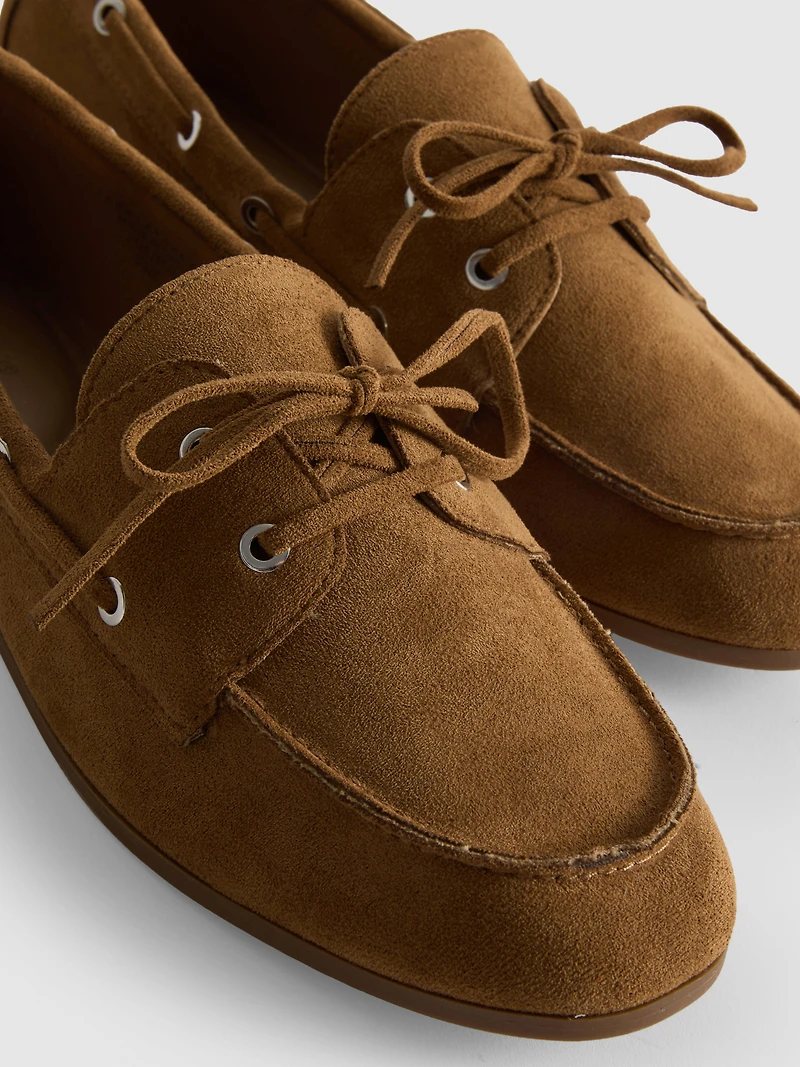 Lace-Detail Boat Shoes