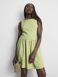 Textured Crinkle Mini Dress