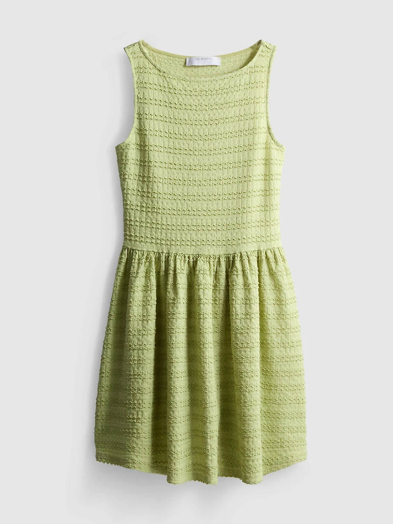 Textured Crinkle Mini Dress