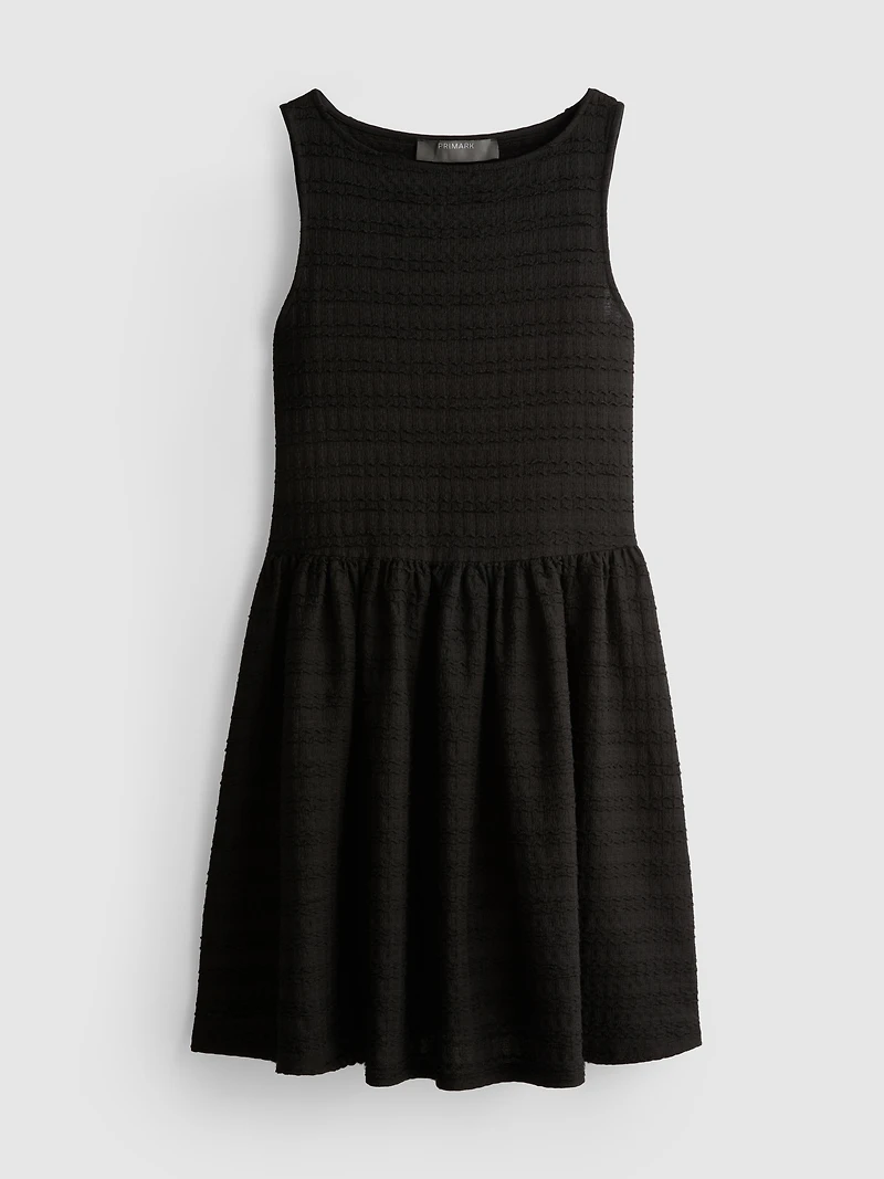 Textured Crinkle Mini Dress