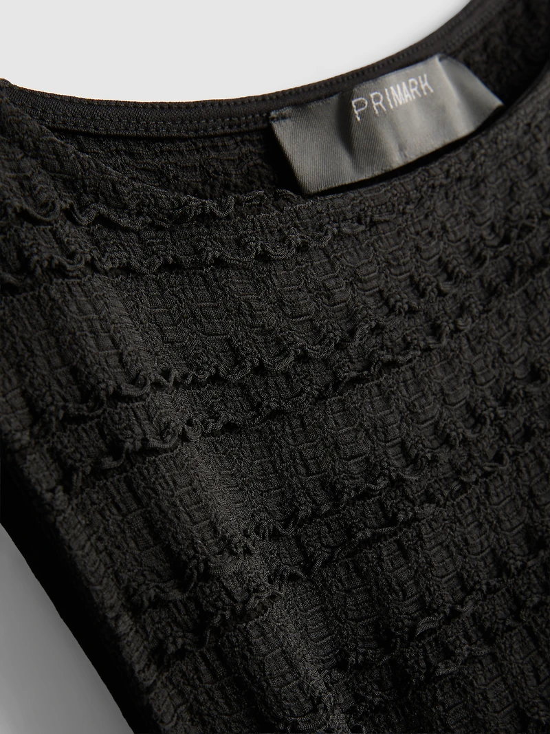Textured Crinkle Mini Dress