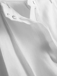 The Edit Pleated Linen Wide-Leg Pants