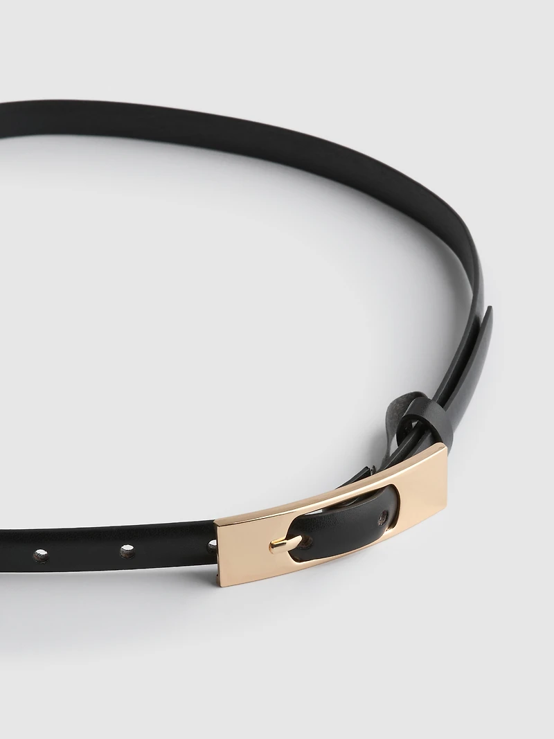 Skinny Rectangle Buckle Belt