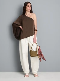 Satin One-Shoulder Asymmetrical Top