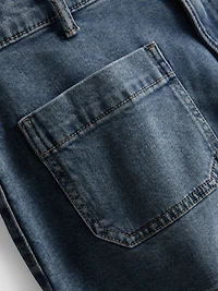 Cotton Denim Front-Pocket Shorts