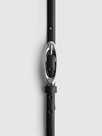 Oval Buckle Skinny Belt
