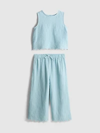 1.5-9yrs | Sleeveless Blouse and Pants Set