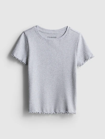 1.5-8yrs | Ribbed Lettuce Trim T-Shirt
