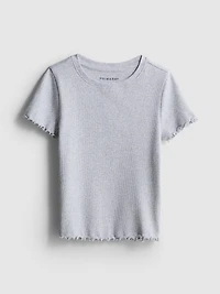 1.5-8yrs | Ribbed Lettuce Trim T-Shirt