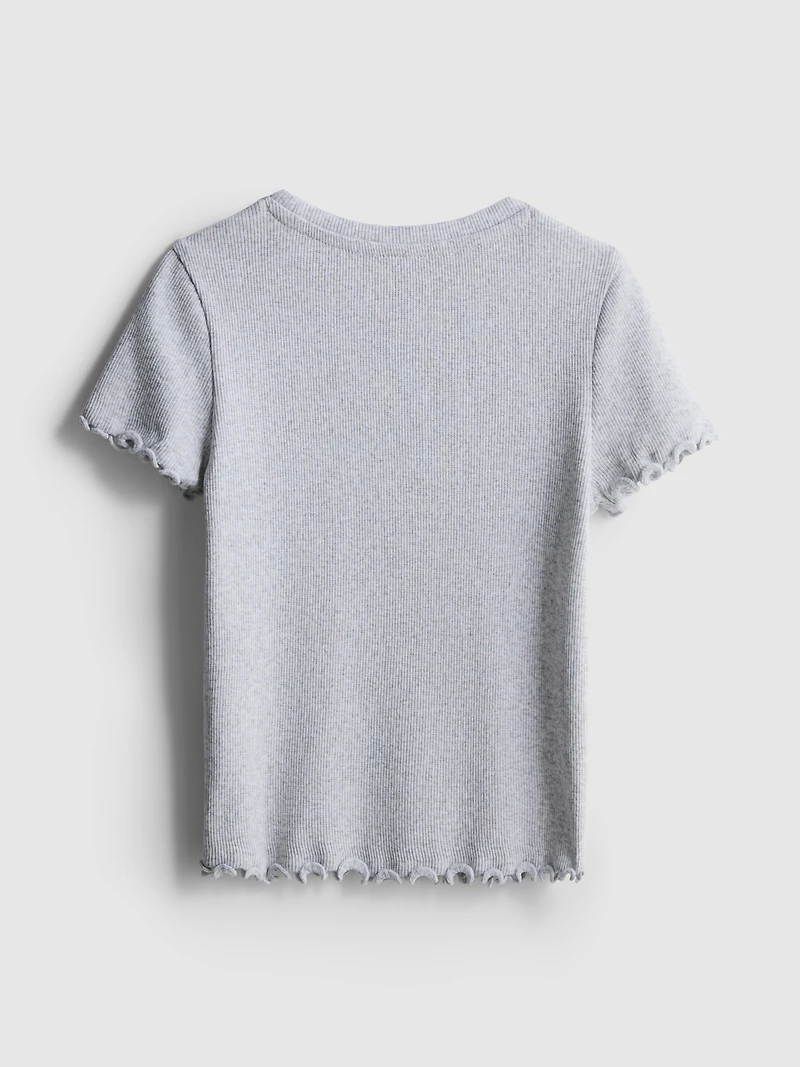 1.5-8yrs | Ribbed Lettuce Trim T-Shirt