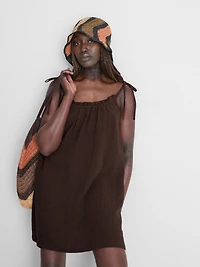 Cotton Trapeze Mini Dress