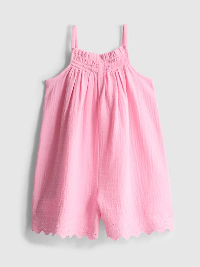 1.5-9yrs | Scallop-Trim Embroidered Romper