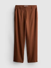 Linen Blend Straight Leg Pants