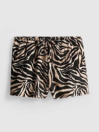 Printed Crinkle Textured Shorts