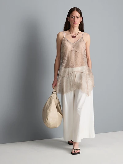 Longline Sheer Lace Cami Top