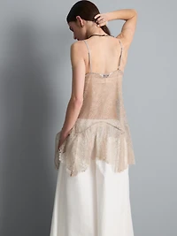 Longline Sheer Lace Cami Top