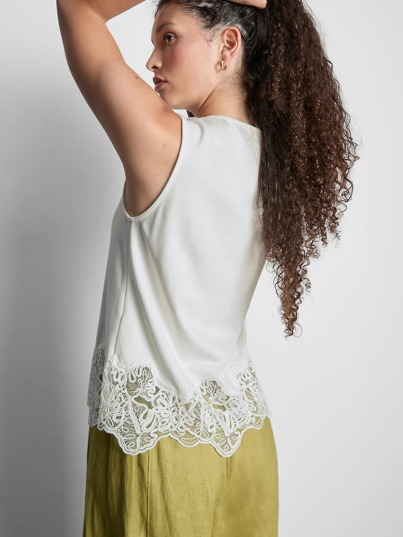 The Edit Lace Trim Tank Top