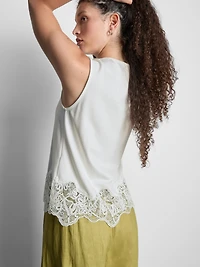 The Edit Lace Trim Tank Top