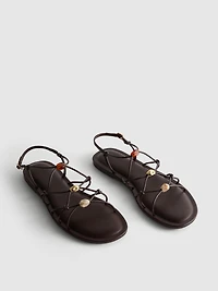 Strappy Beaded Sandals