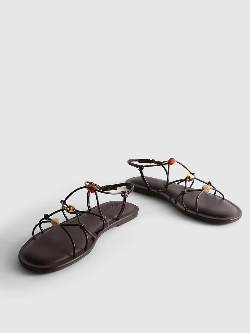 Strappy Beaded Sandals