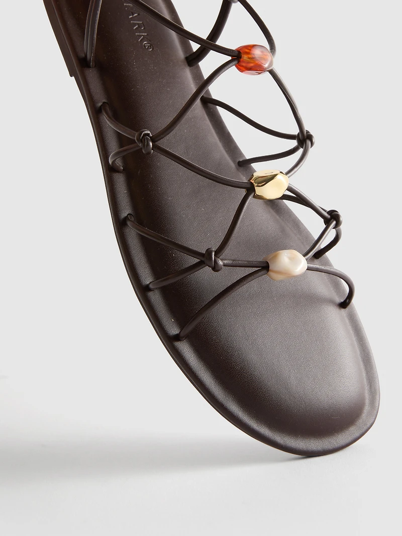 Strappy Beaded Sandals