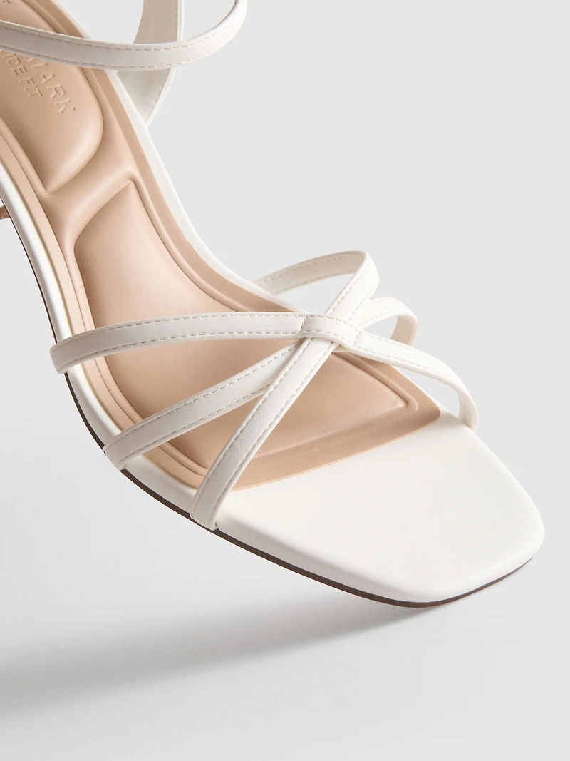 Strappy Woven Block Heel Sandals