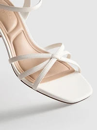 Strappy Woven Block Heel Sandals