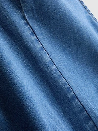 Cotton Denim A-Line Mini Dress