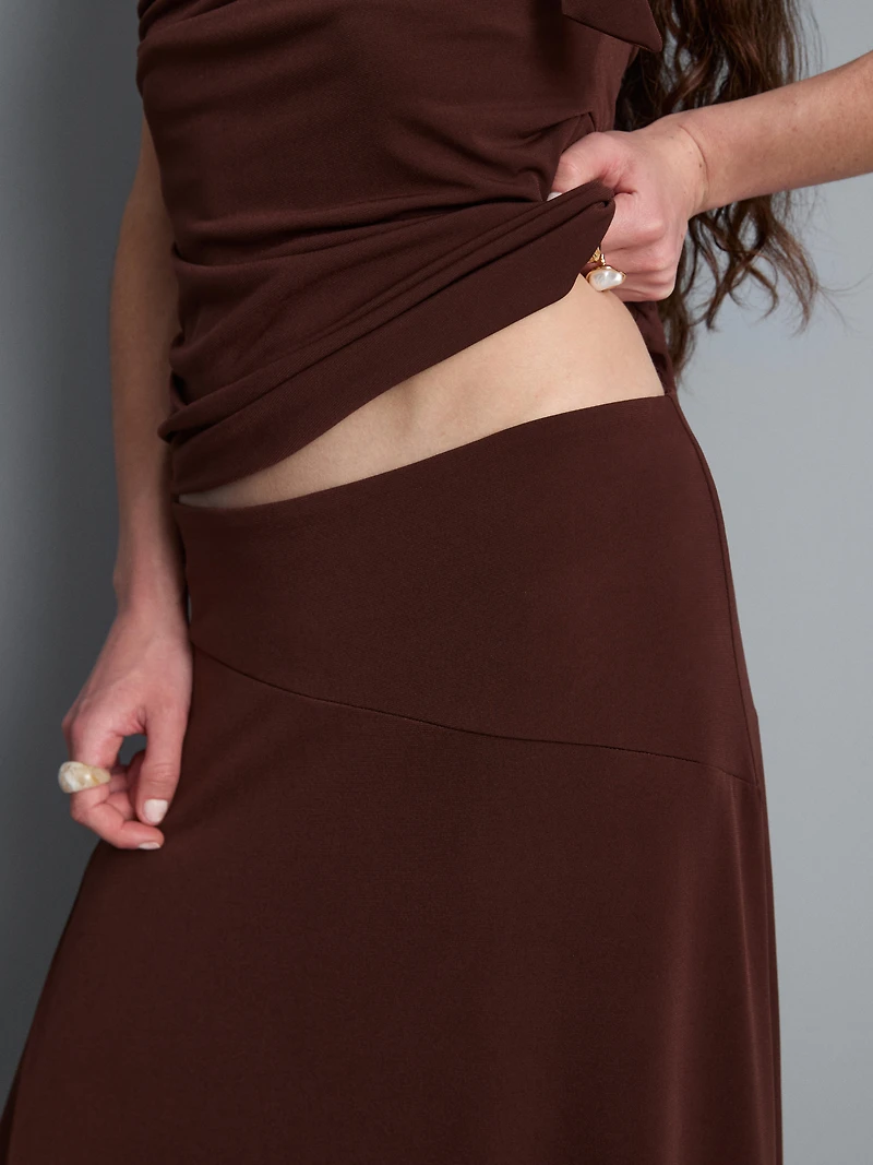 Hanky Hem Midi Skirt