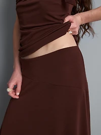 Hanky Hem Midi Skirt