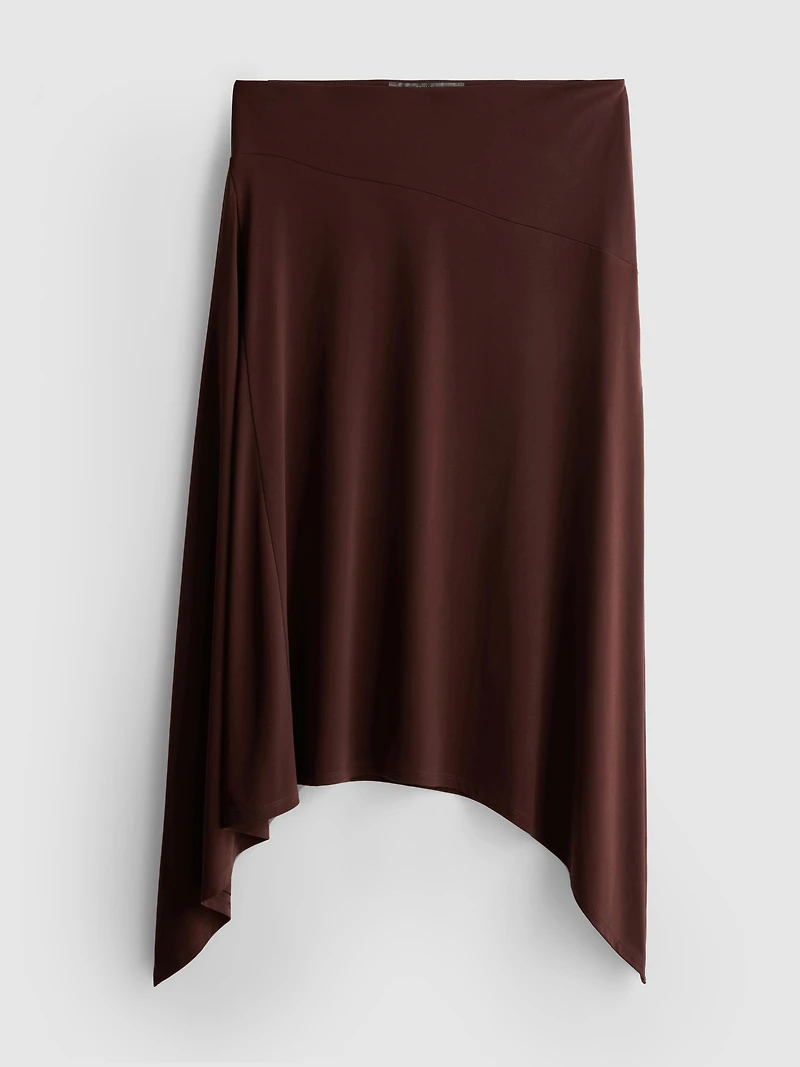 Hanky Hem Midi Skirt