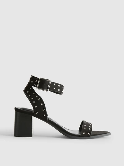 Studded Block-Heel Sandals