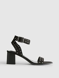 Studded Block-Heel Sandals