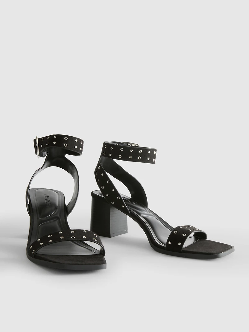 Studded Block-Heel Sandals