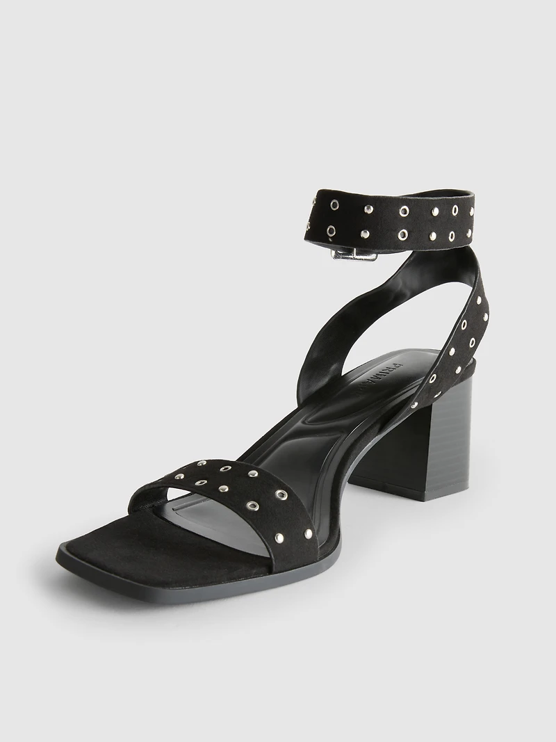 Studded Block-Heel Sandals