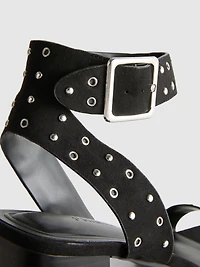 Studded Block-Heel Sandals