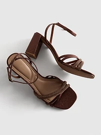 Strappy Rhinestone Heeled Sandals