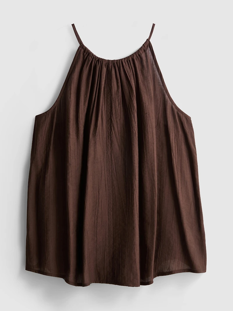 Textured Halterneck Trapeze Top