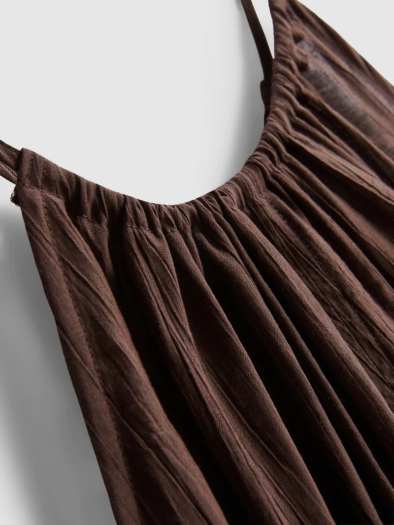 Textured Halterneck Trapeze Top