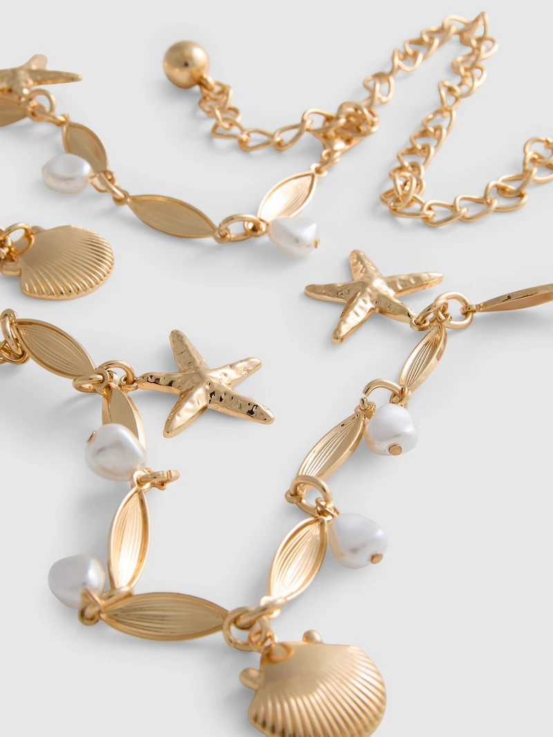 Shell Charm Chain Belt