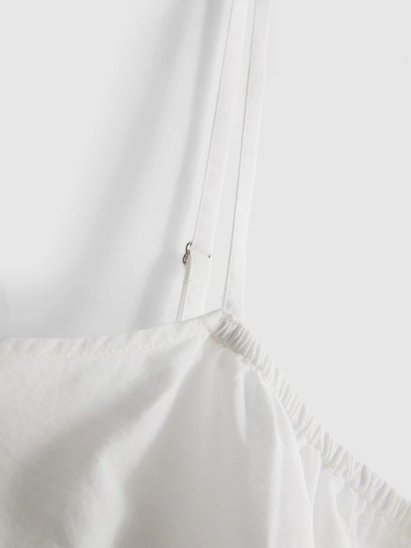 Cotton Embroidered Cropped Cami Top