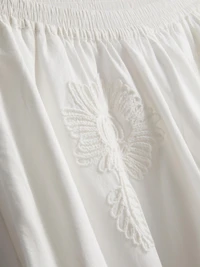 Cotton Embroidered Wide Leg Pants