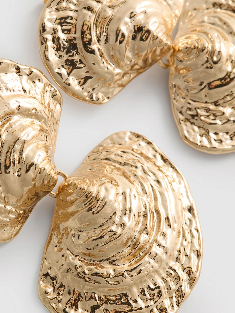 The Edit Metallic Shell Drop Earrings