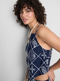 Cotton Halter Neck Cutwork Blouse