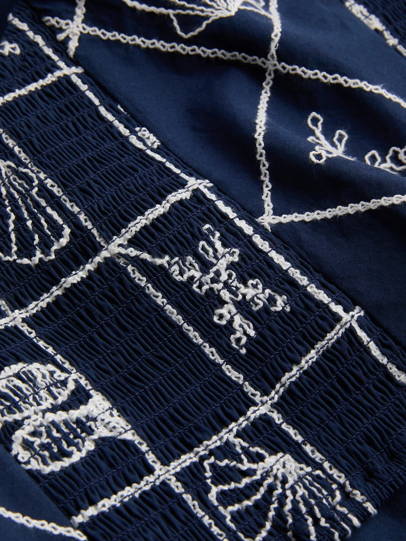 Cotton Halter Neck Cutwork Blouse