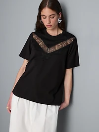 Lace Insert T-Shirt