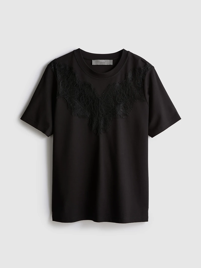 Lace Insert T-Shirt