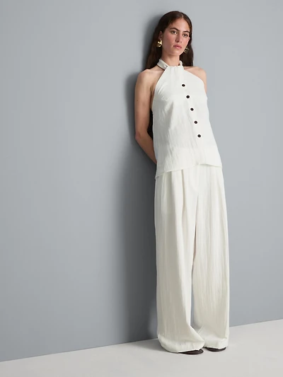 Textured Wide Leg Pants